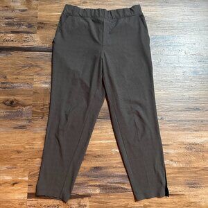 Athleta Womens Brown Cropped Plaid Brooklyn Ankle Pant Athleisure Size 12